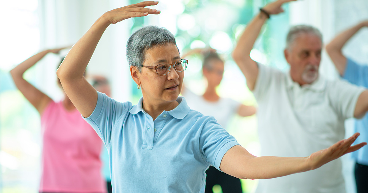 Woman participating in a Tai Chi Class