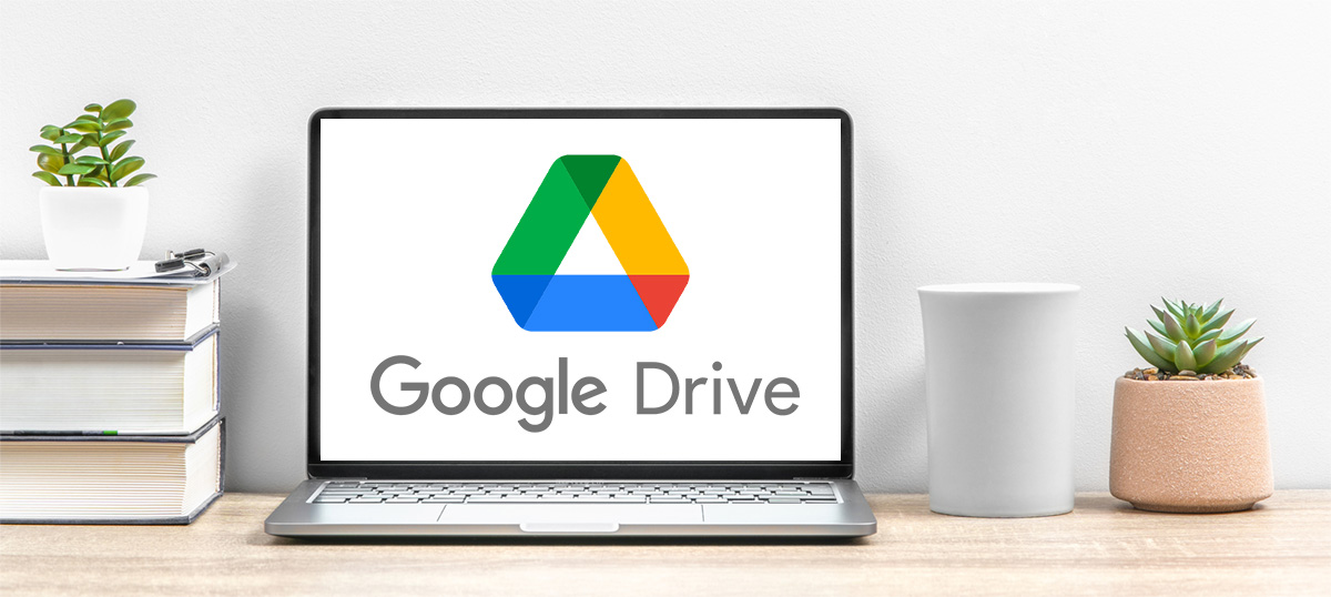 Laptop with Google Drive Icon displayed