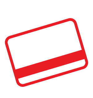 Icon of the back of a red banking card.
