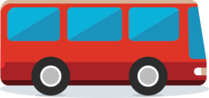 Illustration of a red bus.