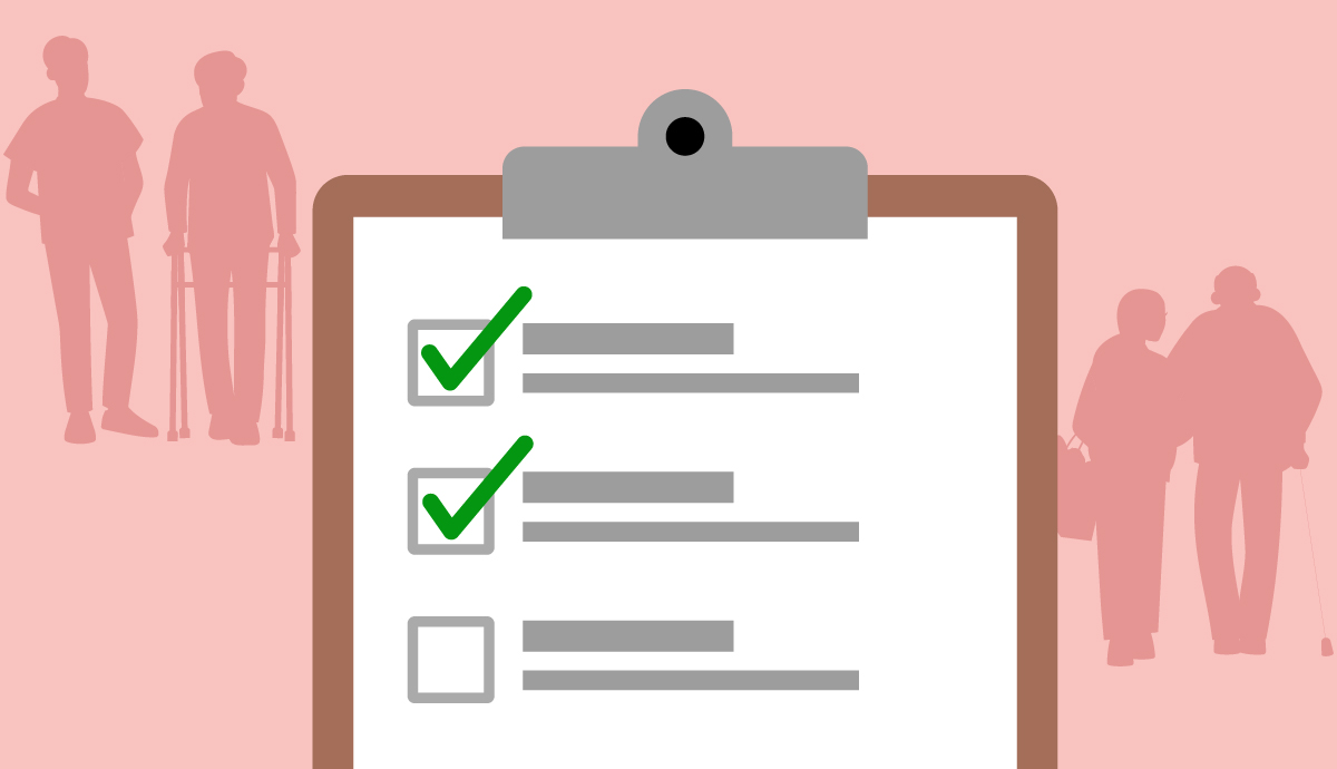 Illustration of a clipboard with checklist showing two green checkmarks